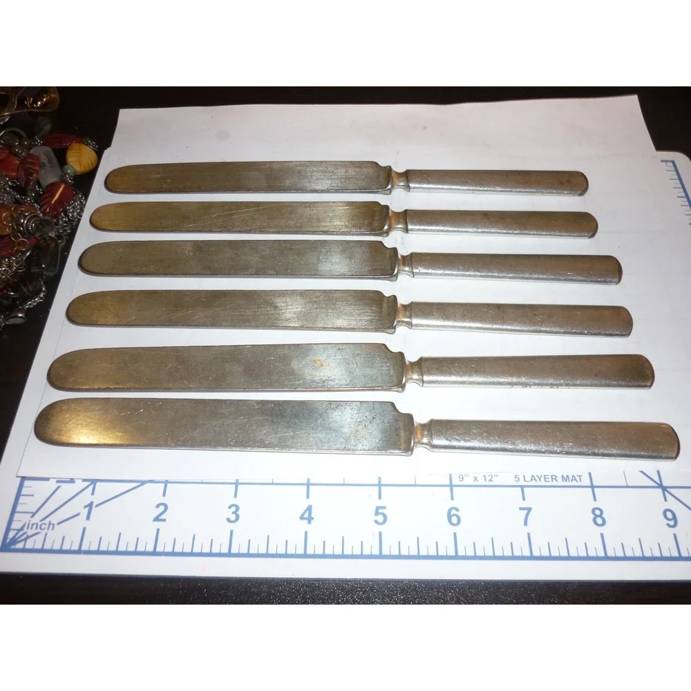 Vintage Rogers Hamilton silver plate Dinner knives set‎ of 6